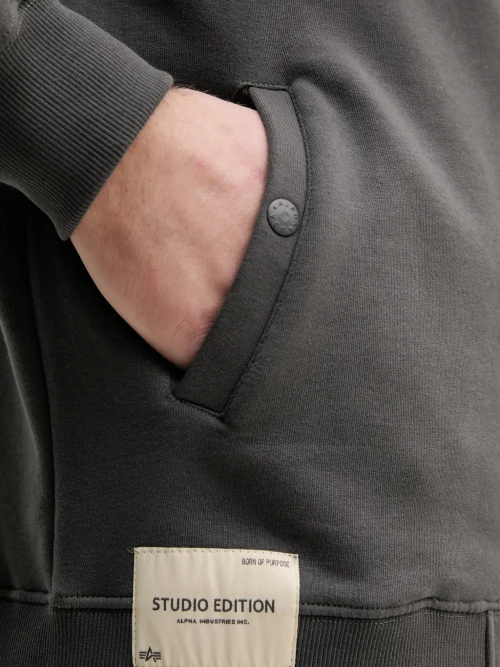 Alpha Industries Sweater met rits Grijs