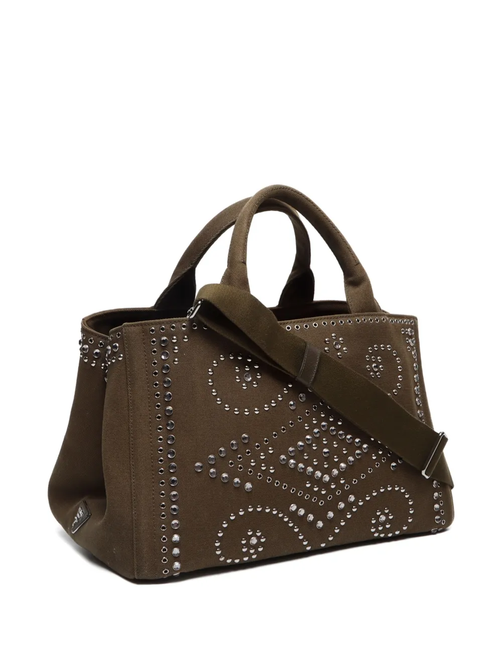 Pre-owned Prada 2000-2020 Canapa M 2way Bag In Green