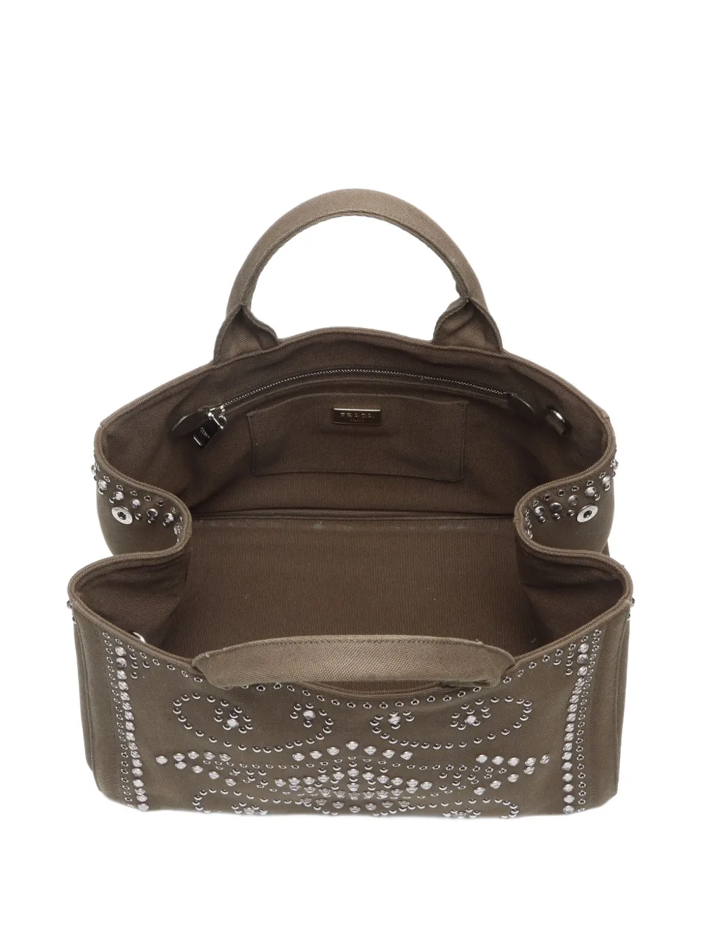 Pre-owned Prada 2000-2020 Canapa M 2way Bag In Green