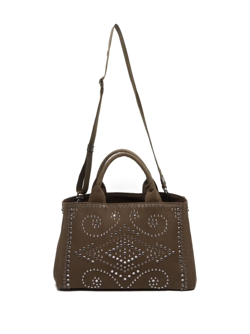 Pre-owned Prada 2000-2020 Canapa M 2way Bag In Green