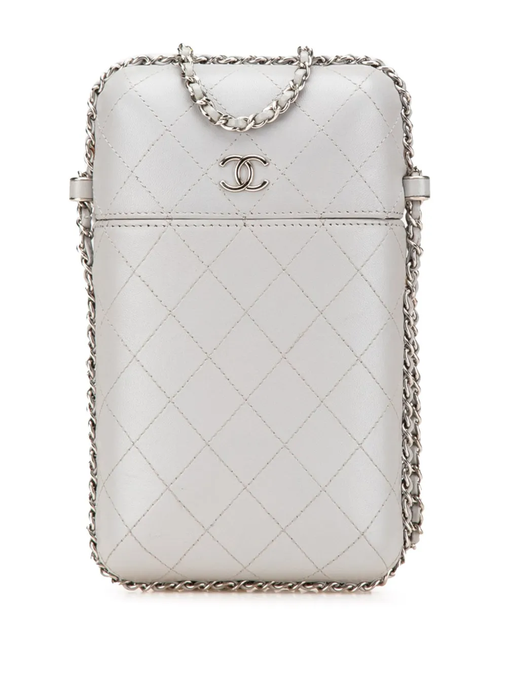 CHANEL Pre-Owned 2018 ココマーク マトラッセ ラムスキン チェーンアラウンド フォンホルダー ショルダーバッグ - CHANEL Pre-Owned 2018 ココマーク マトラッセ ラムスキン チェーンアラウンド フォンホルダー ショルダーバッグ -