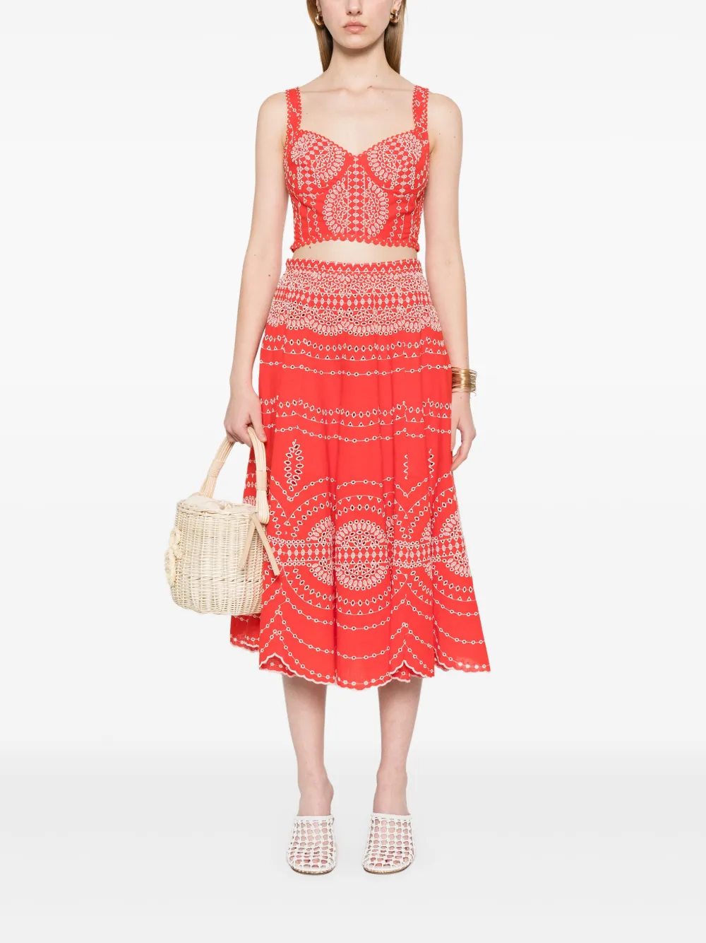 Charo Ruiz Ibiza Goldie cropped top Rood