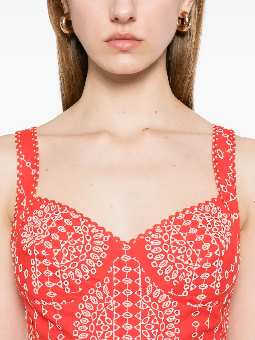 Charo Ruiz Ibiza Goldie cropped top Rood