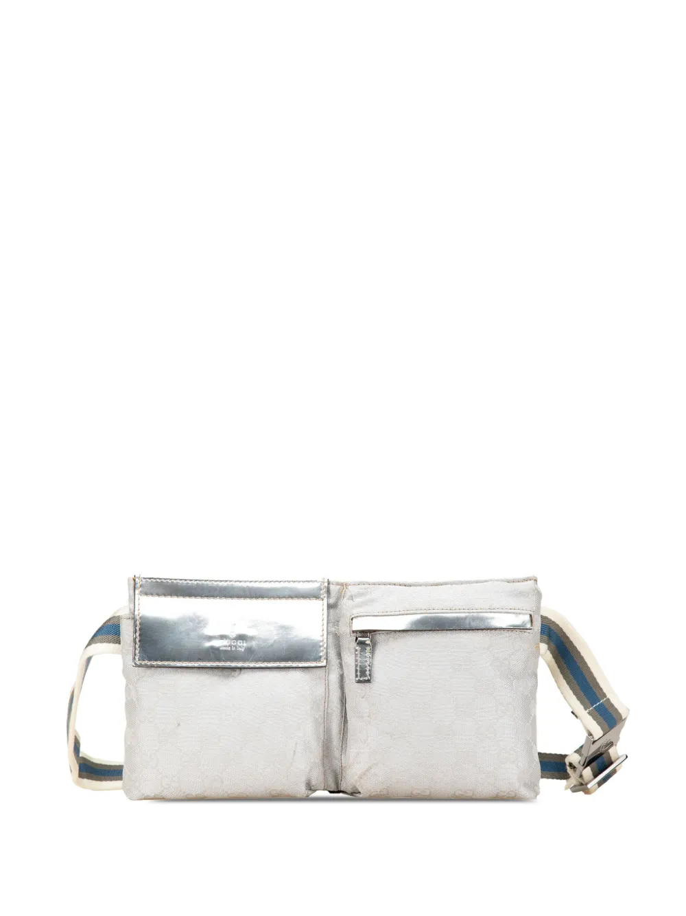 Gucci Pre-Owned Marsupio in tela GG con doppia tasca e decorazione Web 2000-2015 | bianco | Image 1