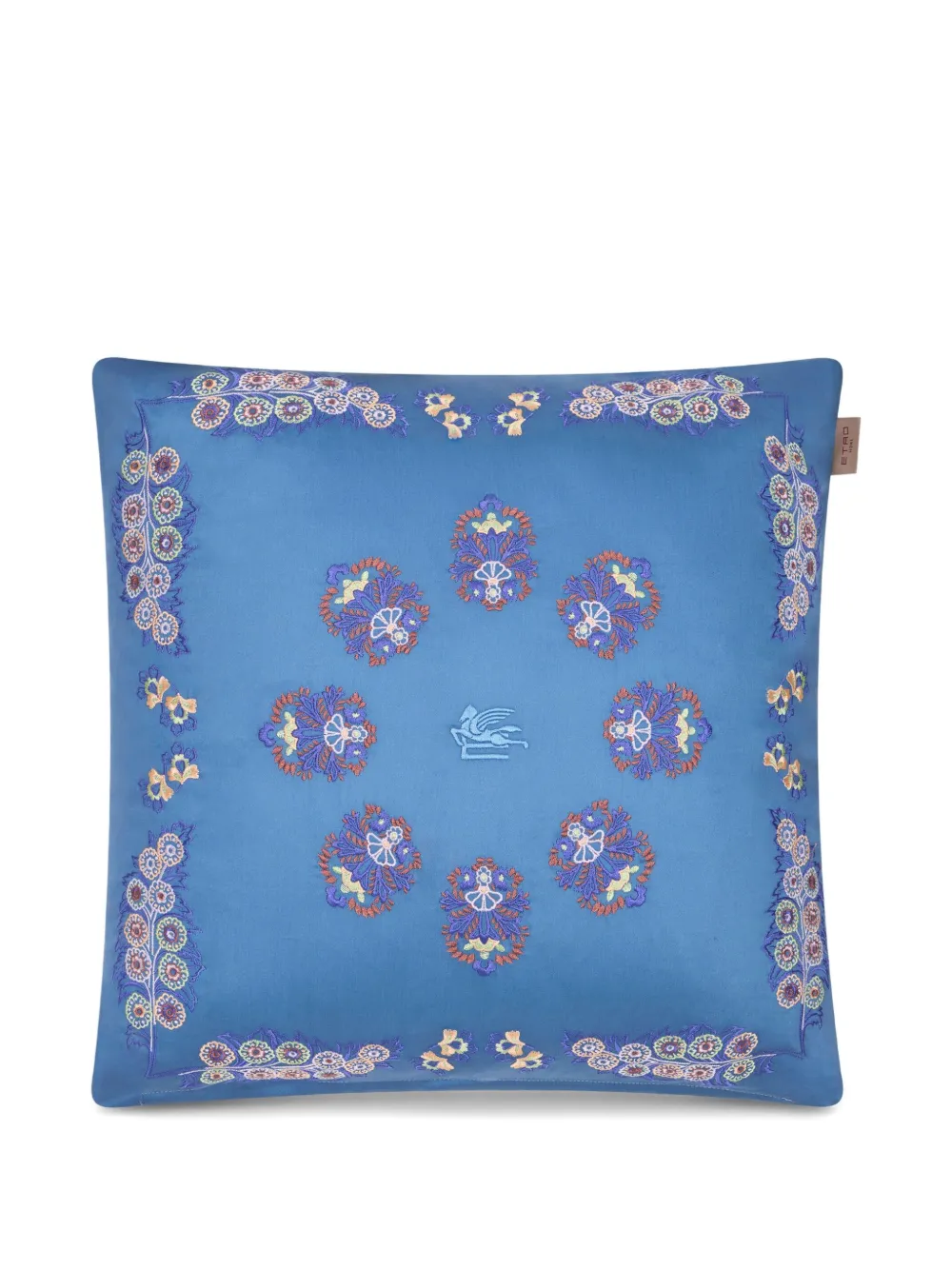 ETRO HOME logo-embroidered cushion | Blue | Image 1