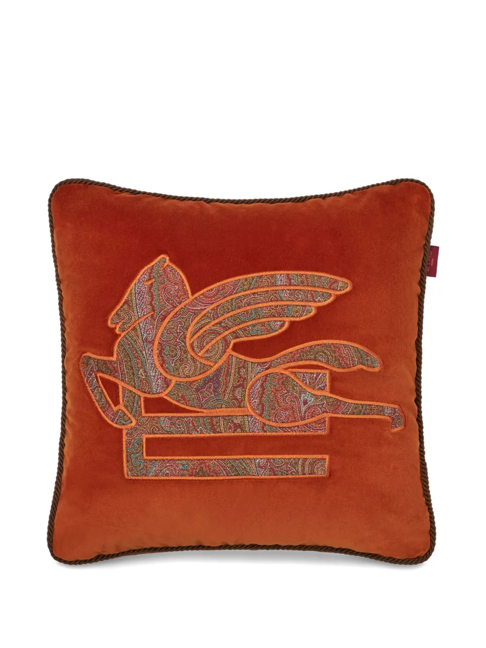 ETRO HOME logo-embroidered cushion | Orange | Image 1