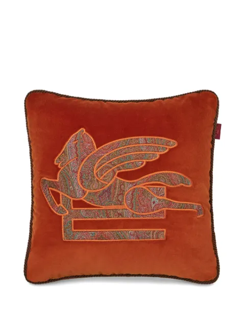 ETRO HOME logo-embroidered cushion