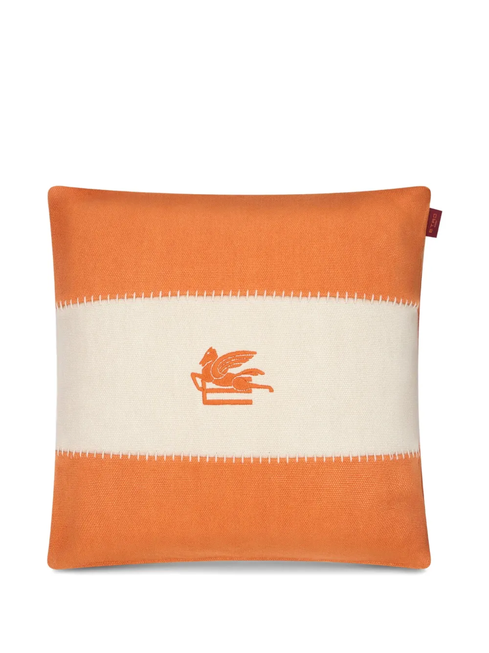 ETRO HOME logo-embroidered cushion | Orange | Image 1