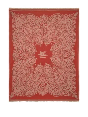 ETROウォッシャブル ウールスローケット 140x70cm ETRO HOME ロゴジャカード ウール スローブランケット 180cm x