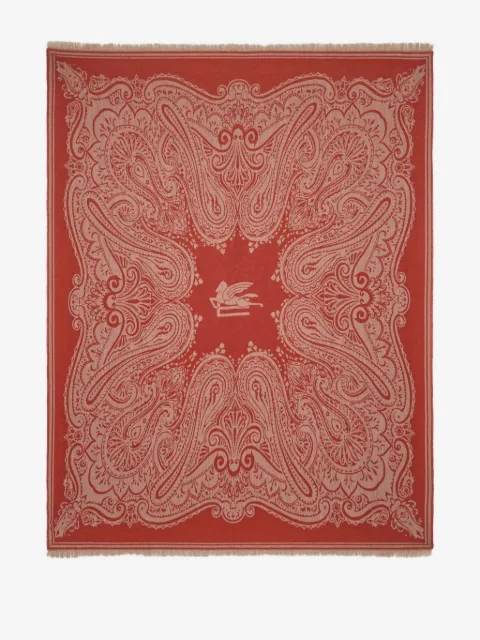 ETRO HOME logo-jacquard wool throw blanket (180cm x 140cm)