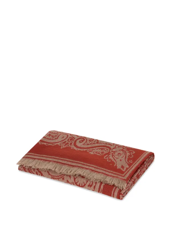 【新品未開封品】ETRO ホームコレクション ブランケット ジャガード ETRO HOME ロゴジャカード ウール スローブランケット 180cm x