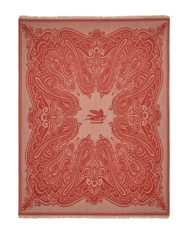 【新品未開封品】ETRO ホームコレクション ブランケット ジャガード ETRO HOME ロゴジャカード ウール スローブランケット 180cm x