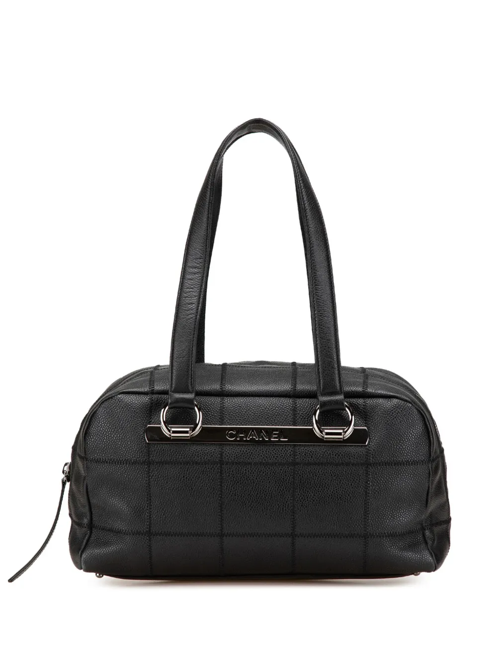 CHANEL Pre-Owned 2004-2005 チョコバー キャビア ショルダーバッグ - ブラック CHANEL Pre-Owned 2004-2005 チョコバー キャビア ショルダーバッグ - ブラック