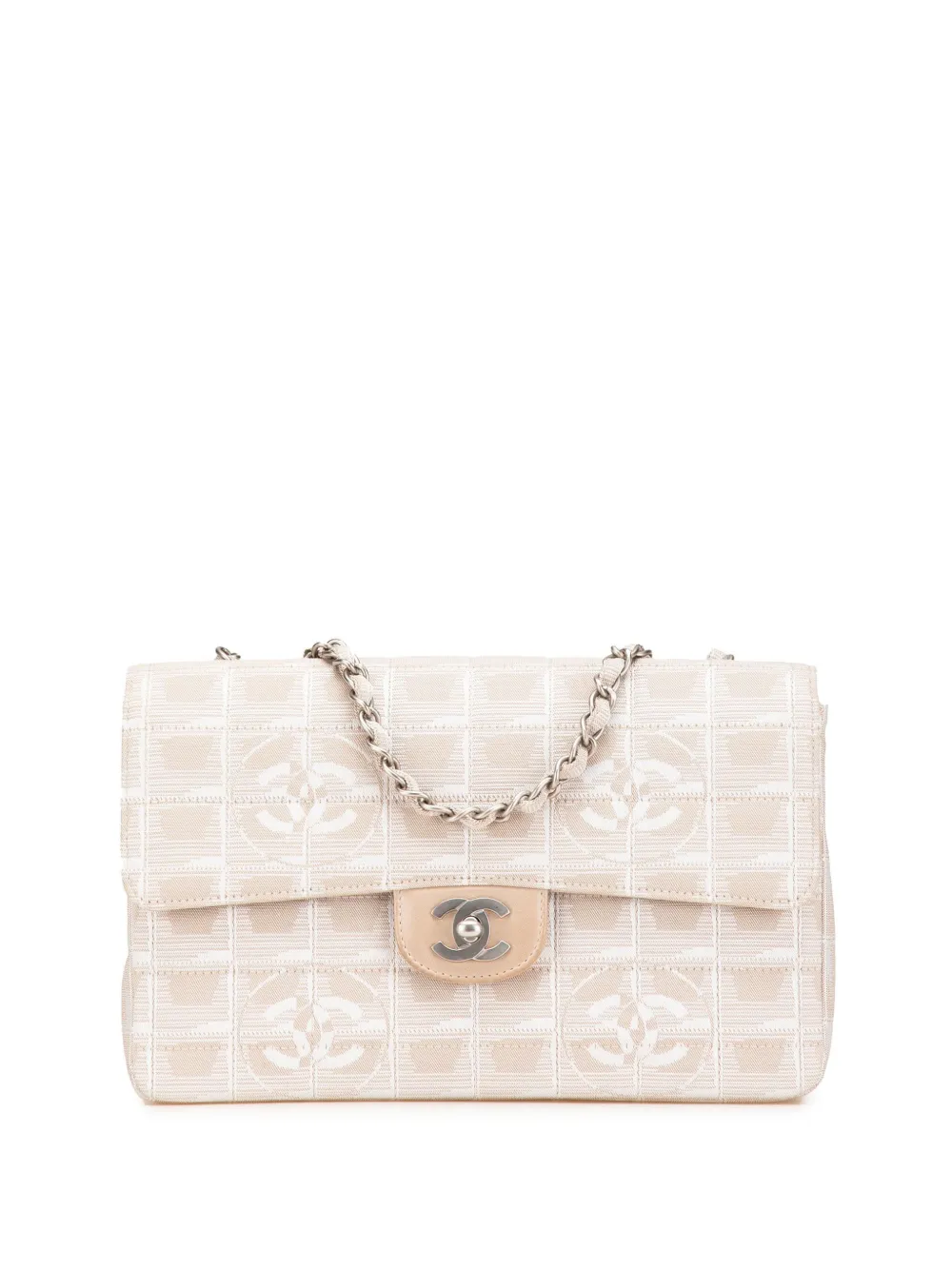 CHANEL Pre-Owned 2002-2003 Medium New Travel Line Nylon Single Flap shoulder bag | Brown | Image 1