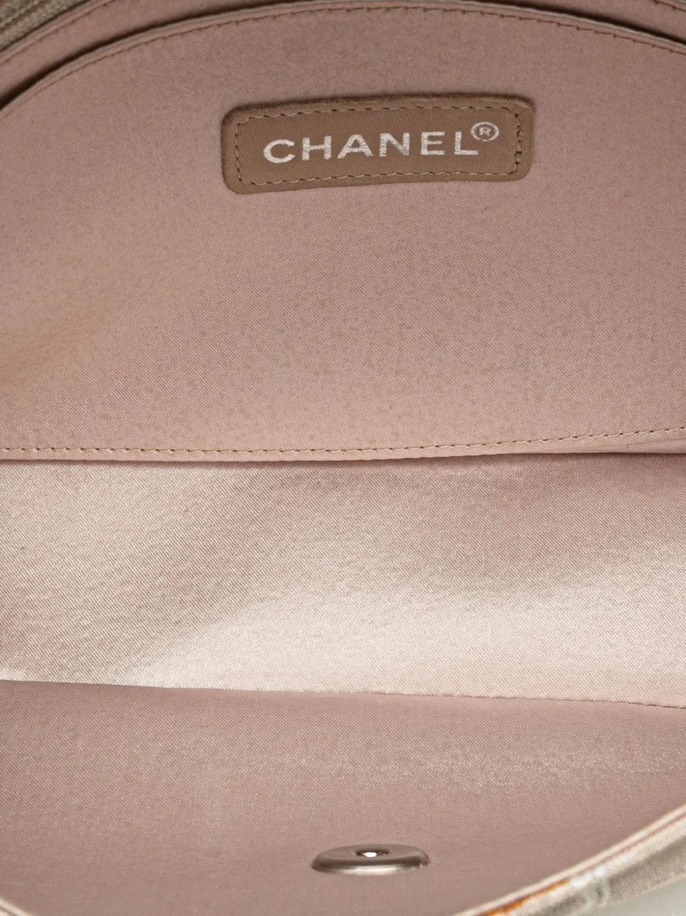 Pre-owned Chanel 2002-2003 Medium New Travel Line Nylon Single Flap Shoulder Bag In Brown