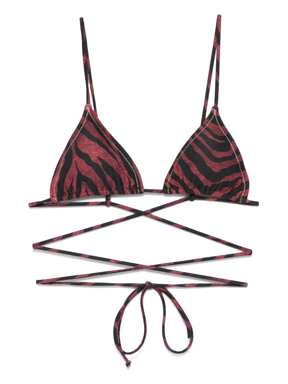 Reina Olga Top bikini con stampa - Marrone