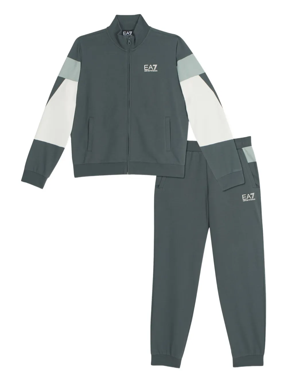 Emporio Ar i Kids Trainingspak met logoprint Groen