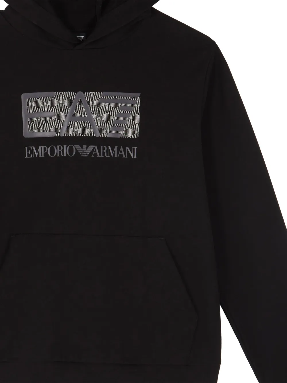 Emporio Armani Kids Katoenen hoodie Zwart