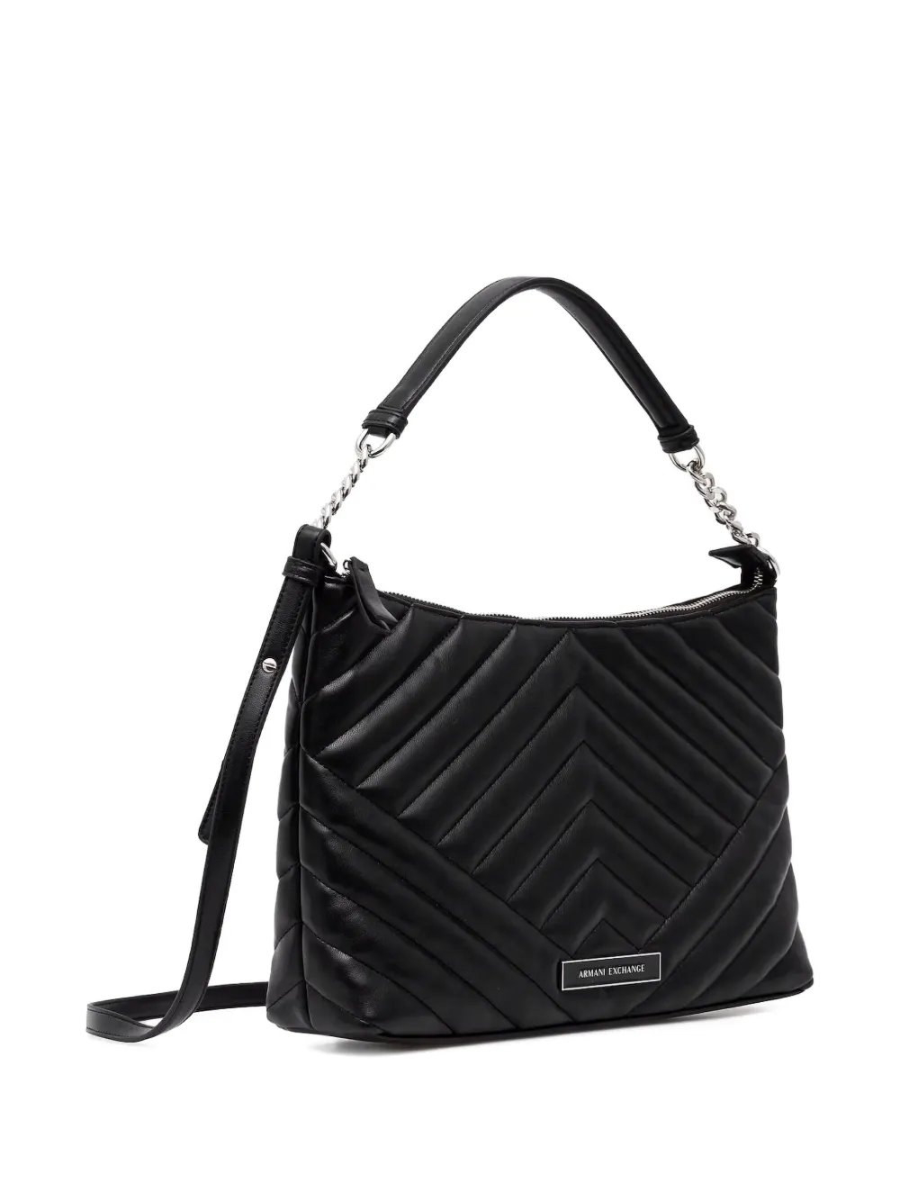 Armani Exchange logo-plaque tote bag - Zwart