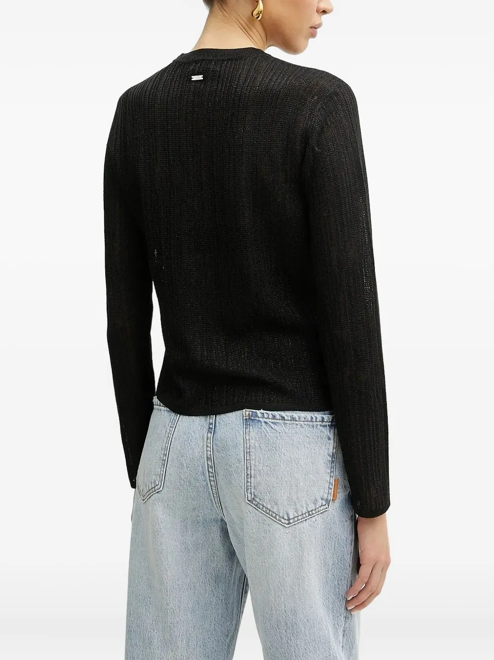 Armani Exchange Geribbelde sweater Zwart