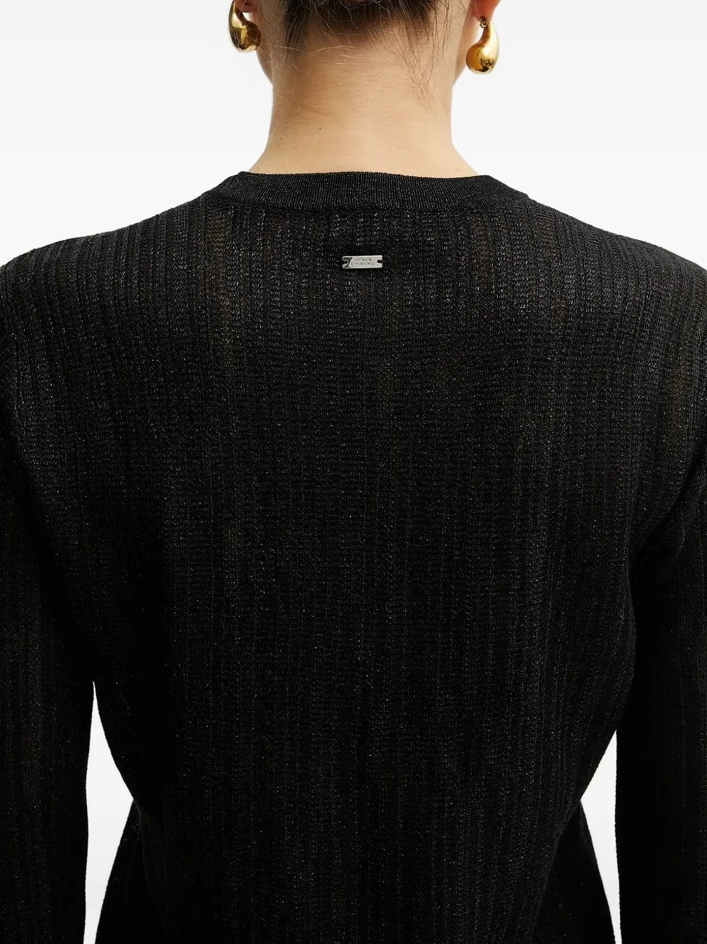 Armani Exchange Geribbelde sweater Zwart