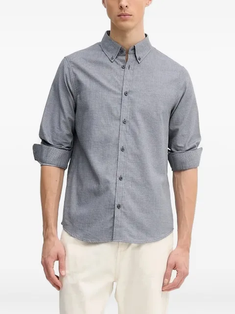 Armani Exchange curved-hem long-sleeve shirt