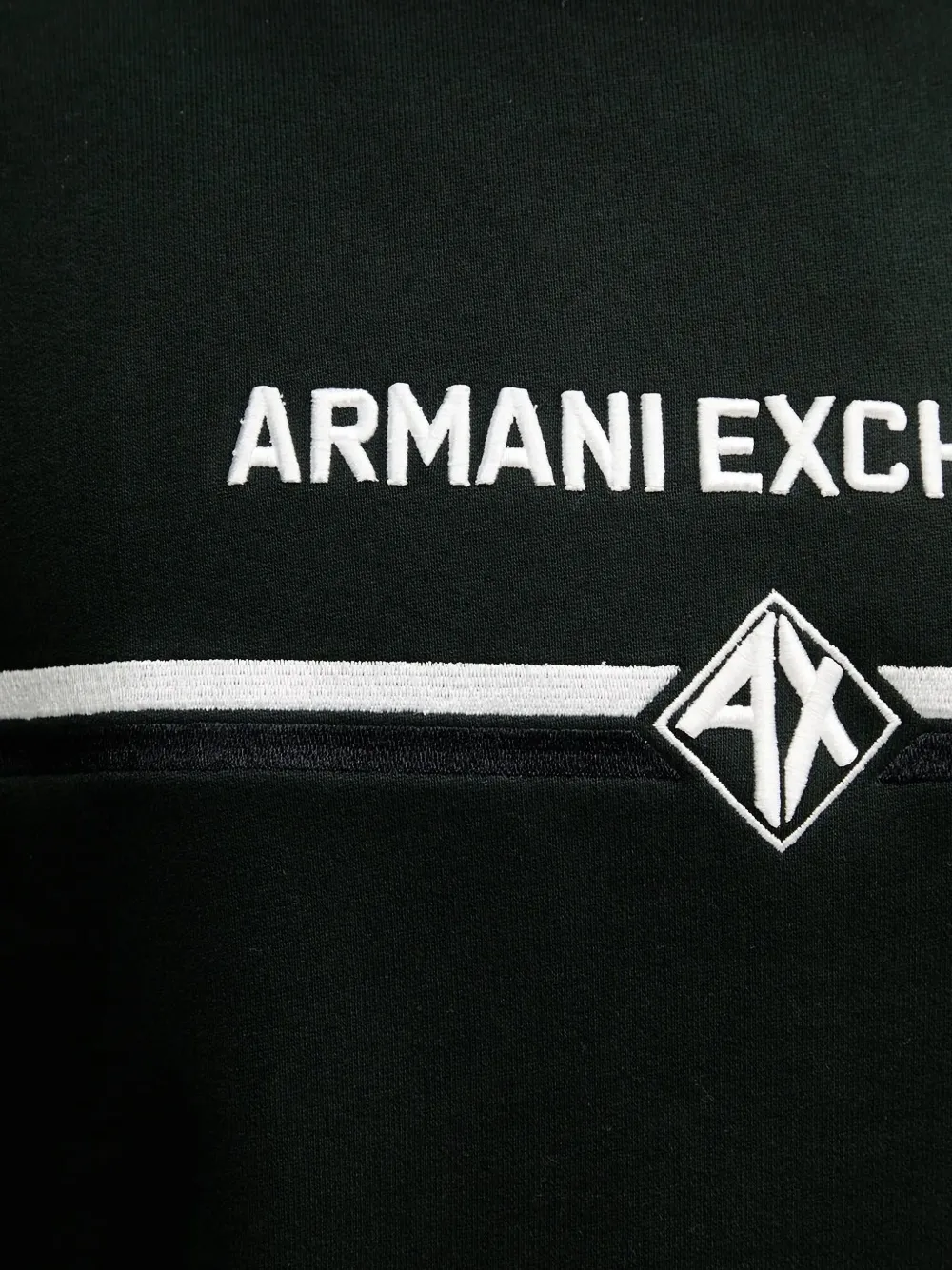 Armani Exchange logo striped sweatshirt Zwart