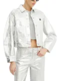 Armani Exchange metallic-finish denim jacket - Silver