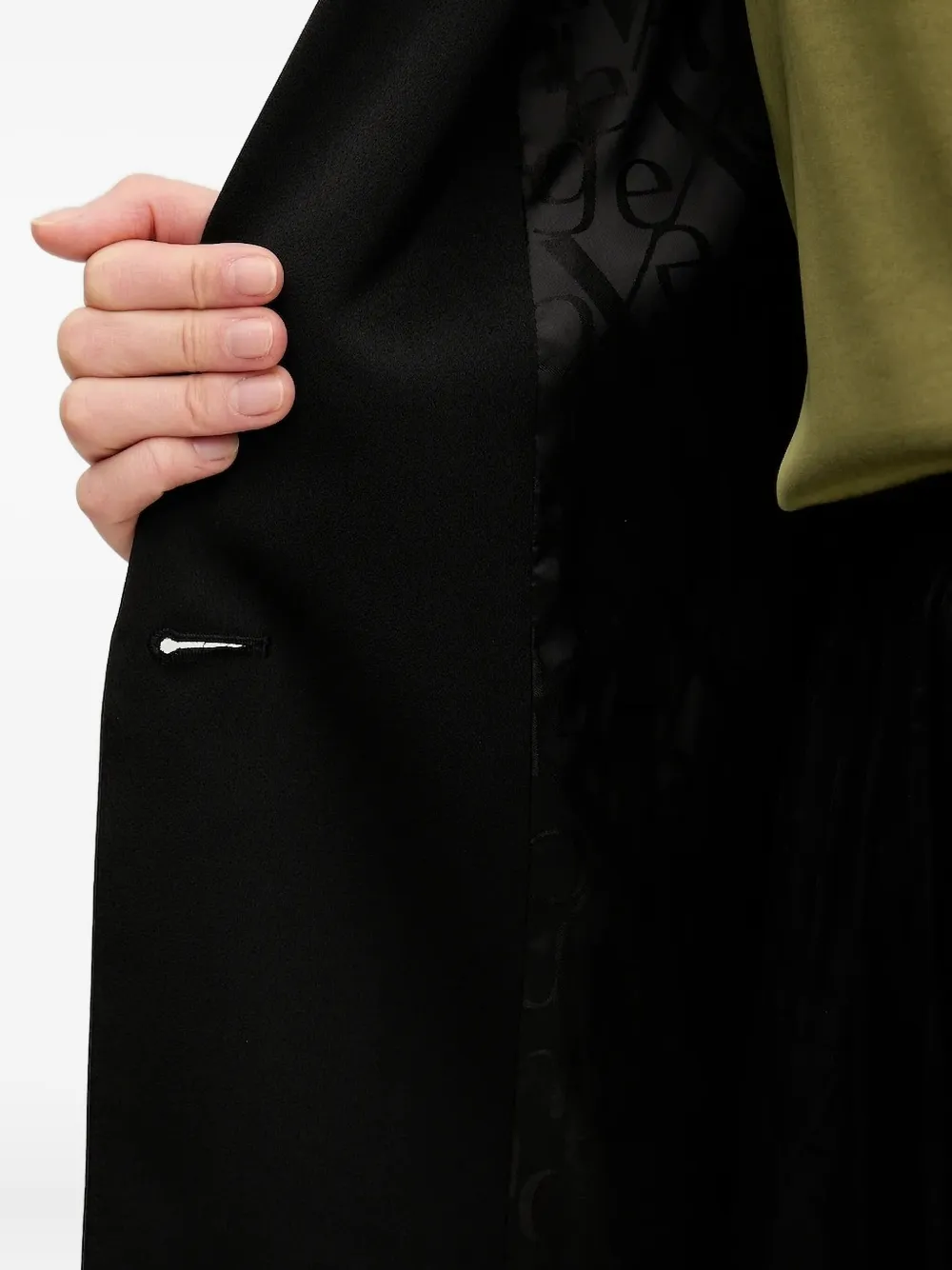 Armani Exchange embroidered-pocket blazer Zwart