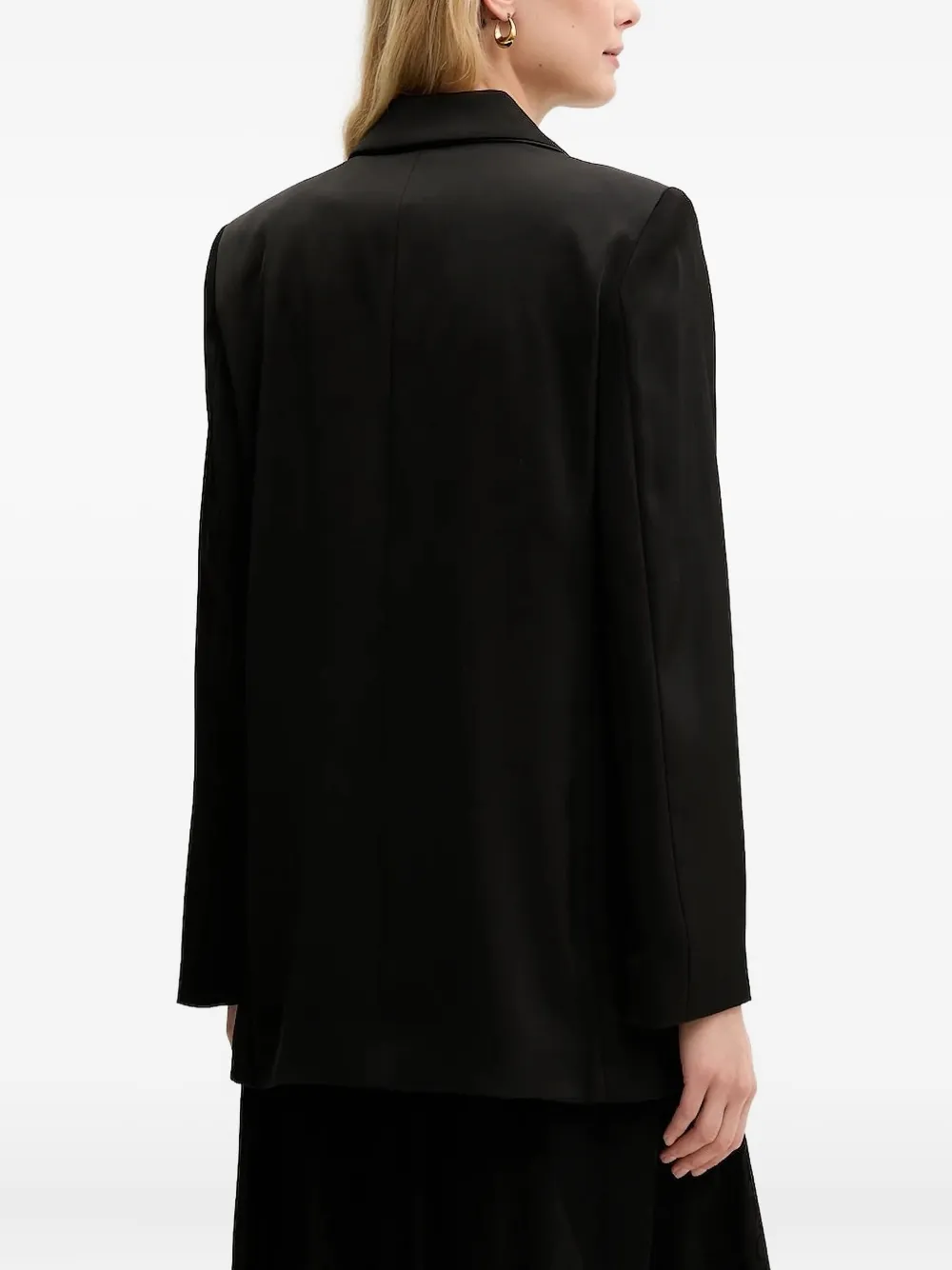 Armani Exchange embroidered-pocket blazer Zwart