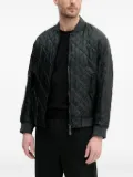 Armani Exchange monogram-pattern quilted bomber jacket - Black