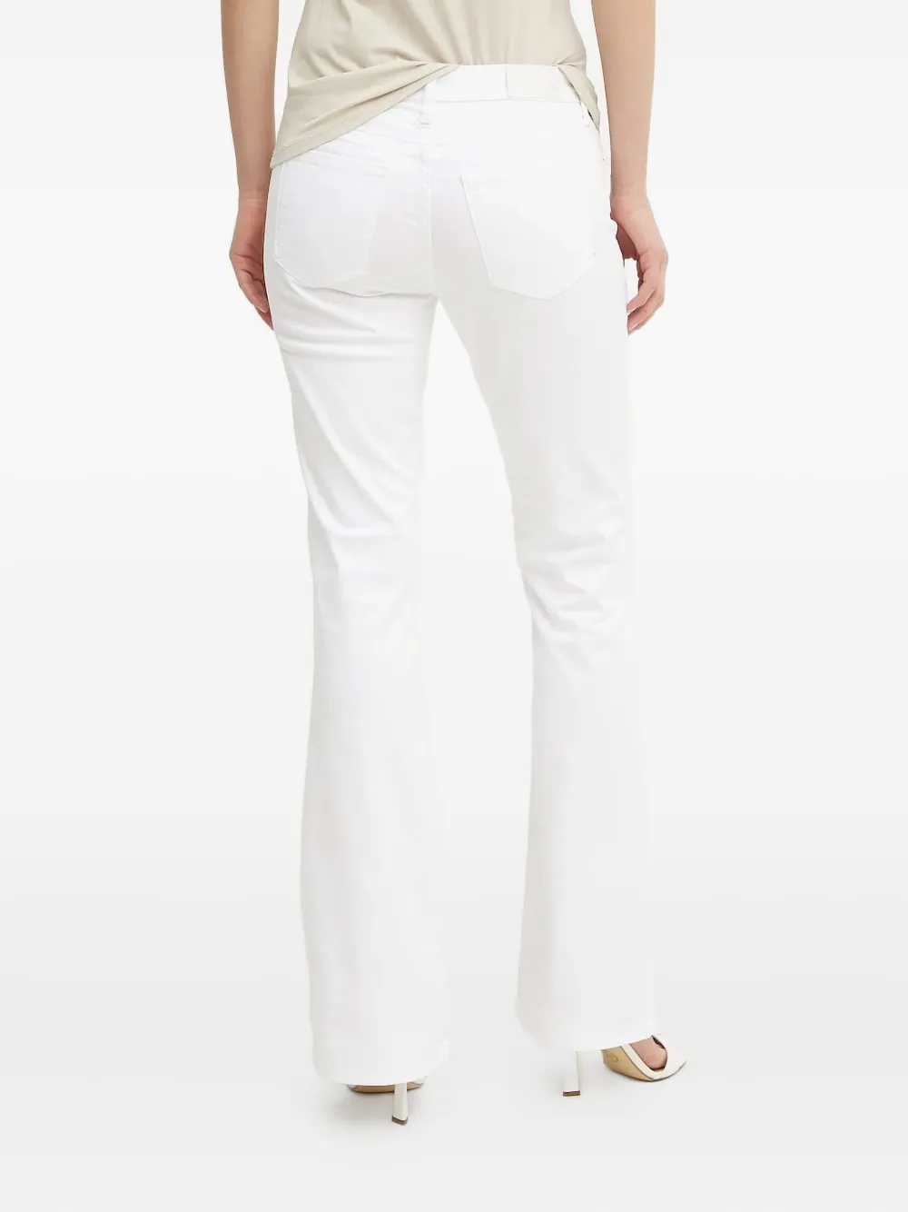 Armani Exchange Logo-patch Flared Jeans In White
