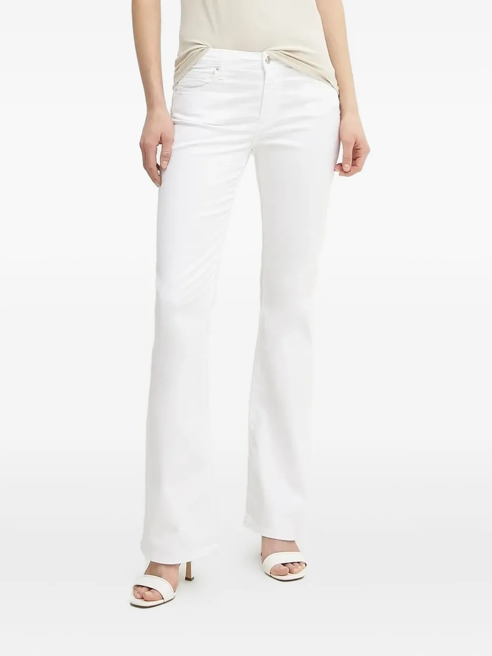 Armani Exchange Logo-patch Flared Jeans In White