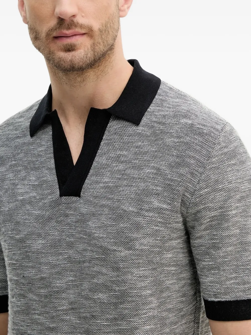 Armani Exchange textured-knit T-shirt Blauw