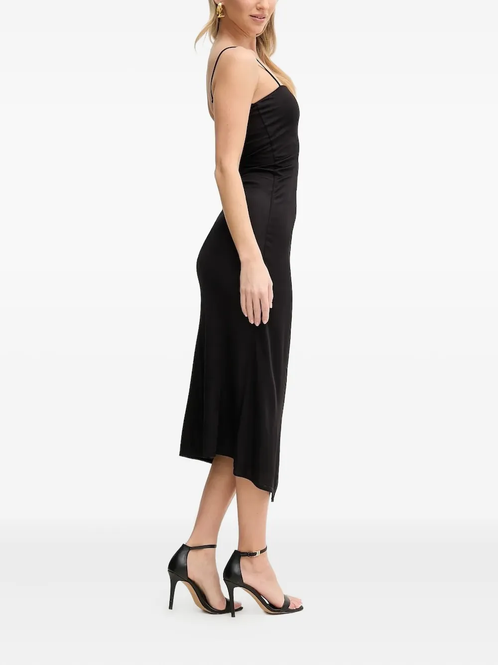 Armani Exchange Midi-jurk met vierkante hals - Zwart