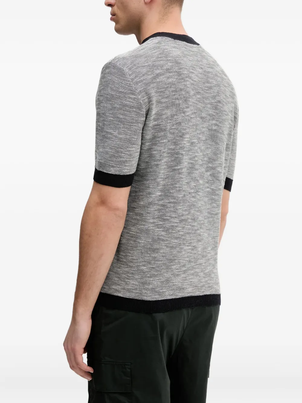 Armani Exchange Strukturiertes Strick-t-shirt In Gray