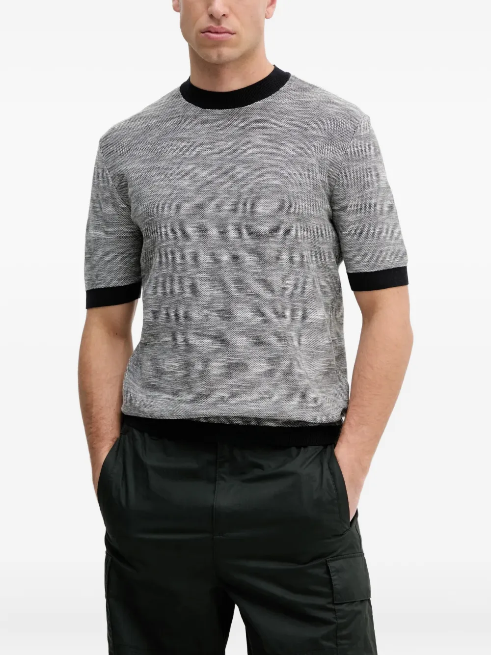 Armani Exchange textured-knit T-shirt | Blue | Image 1