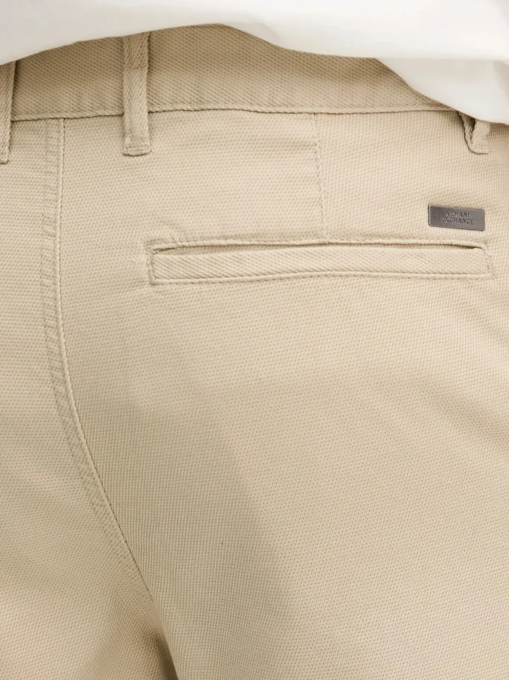 Armani Exchange Flat-front Welted-pocket Shorts In Neutral