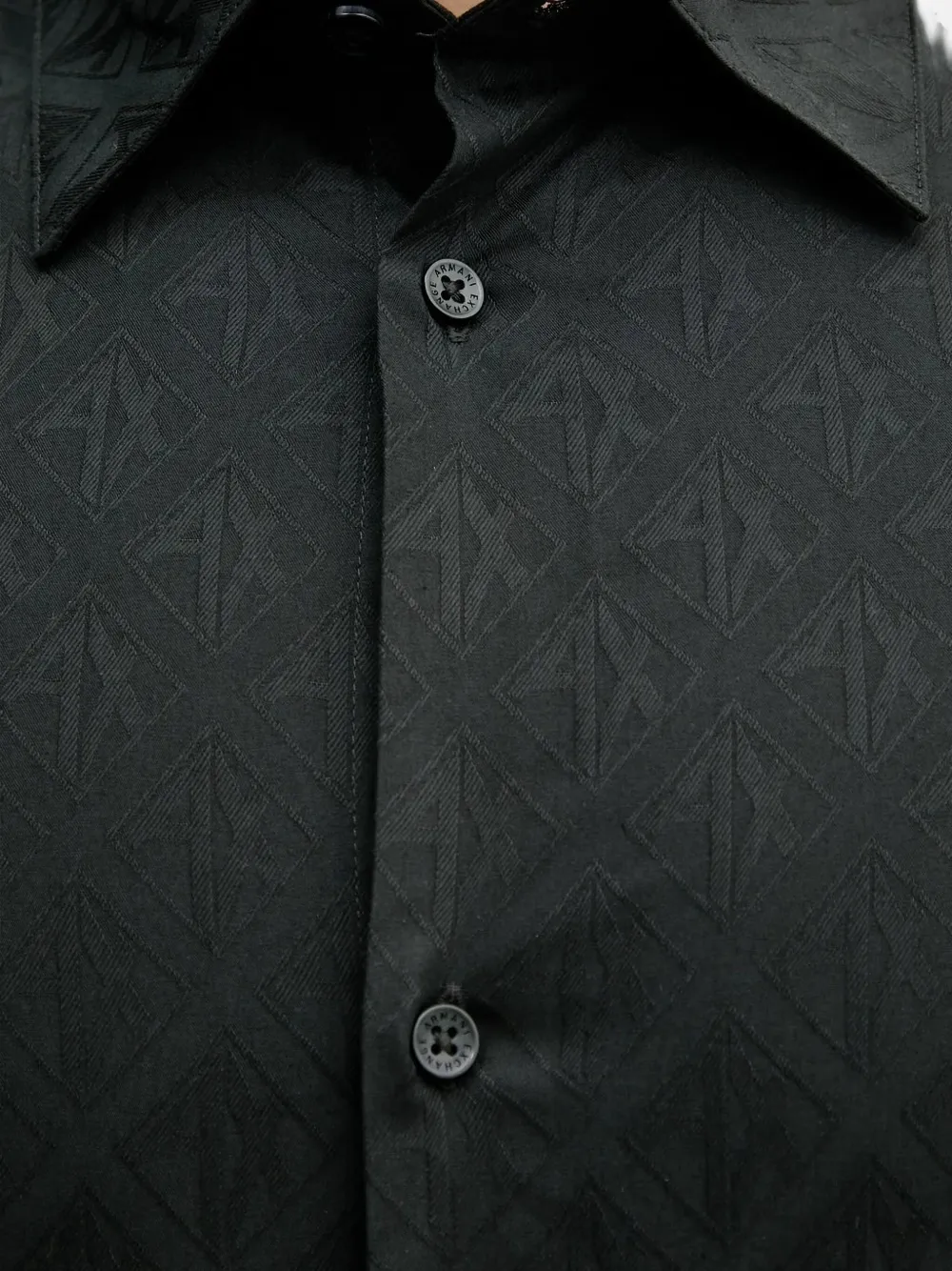 Armani Exchange cotton long-sleeve shirt Zwart
