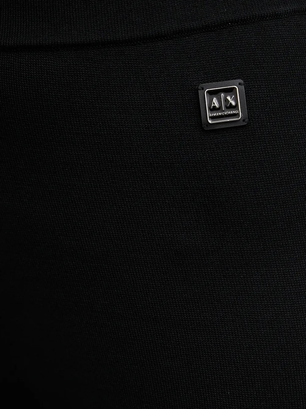 Armani Exchange logo-plaque knit trousers Zwart