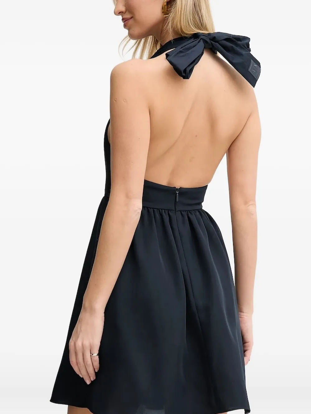 Armani Exchange halter-neck skater mini dress Zwart