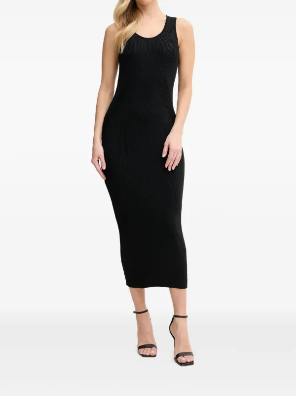 knee length dresses for ladies Kit Knit Sleeveless Midi Dress in marigold stripe main image 0