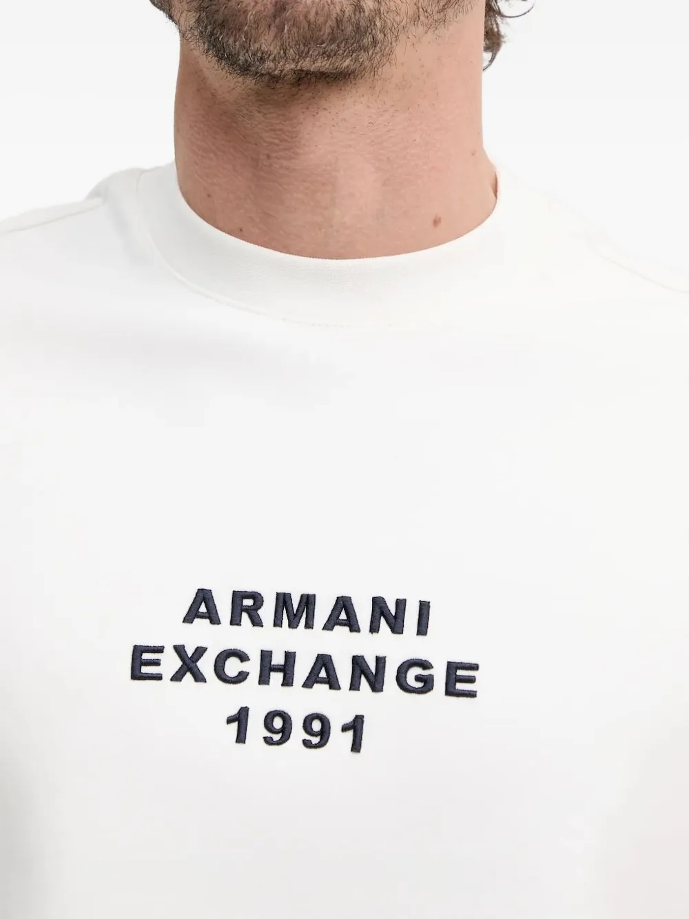 Armani Exchange embroidered long-sleeve sweatshirt Wit
