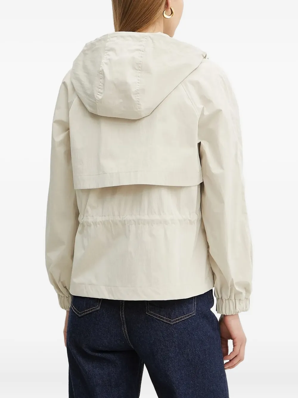 Armani Exchange hooded drawstring-waist jacket Beige