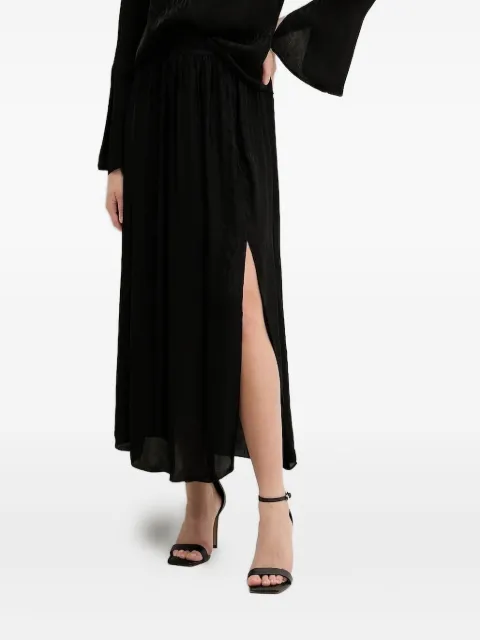 Armani Exchange logo-print side-slit midi skirt