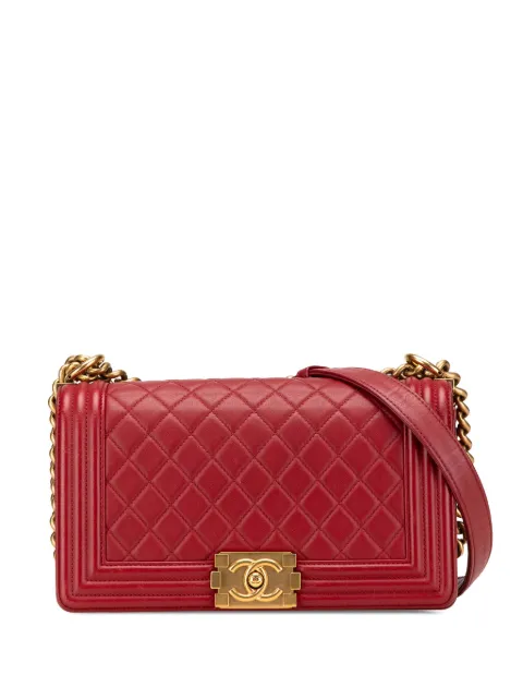 CHANEL Pre-Owned 2014 Old Medium Lambskin Boy Flap crossbody bag