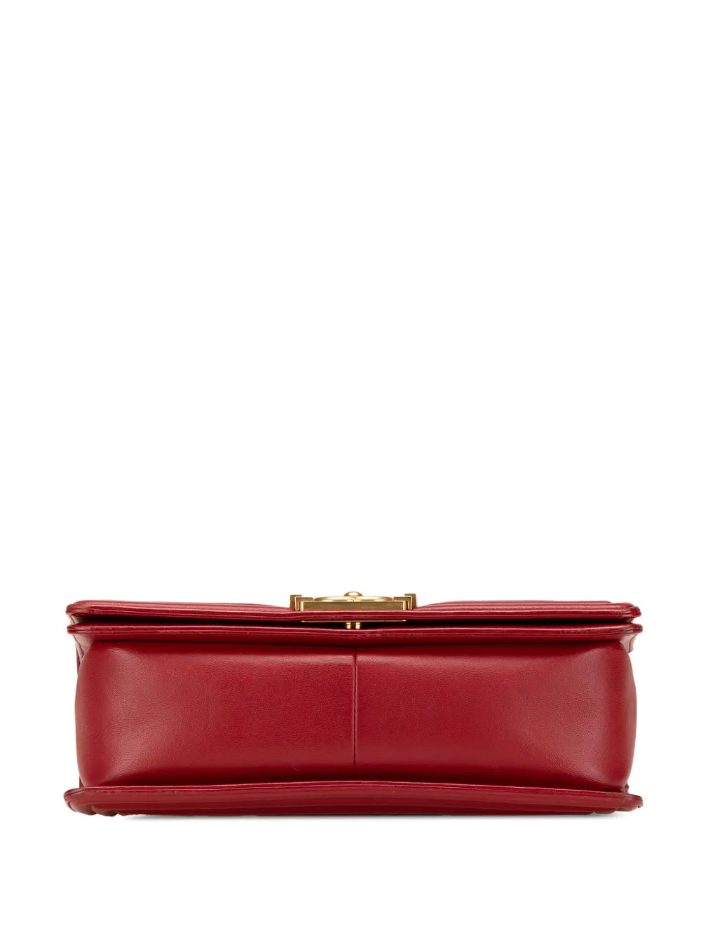 Pre-owned Chanel 2014 Old Medium Lambskin Boy Flap Crossbody Bag In Red