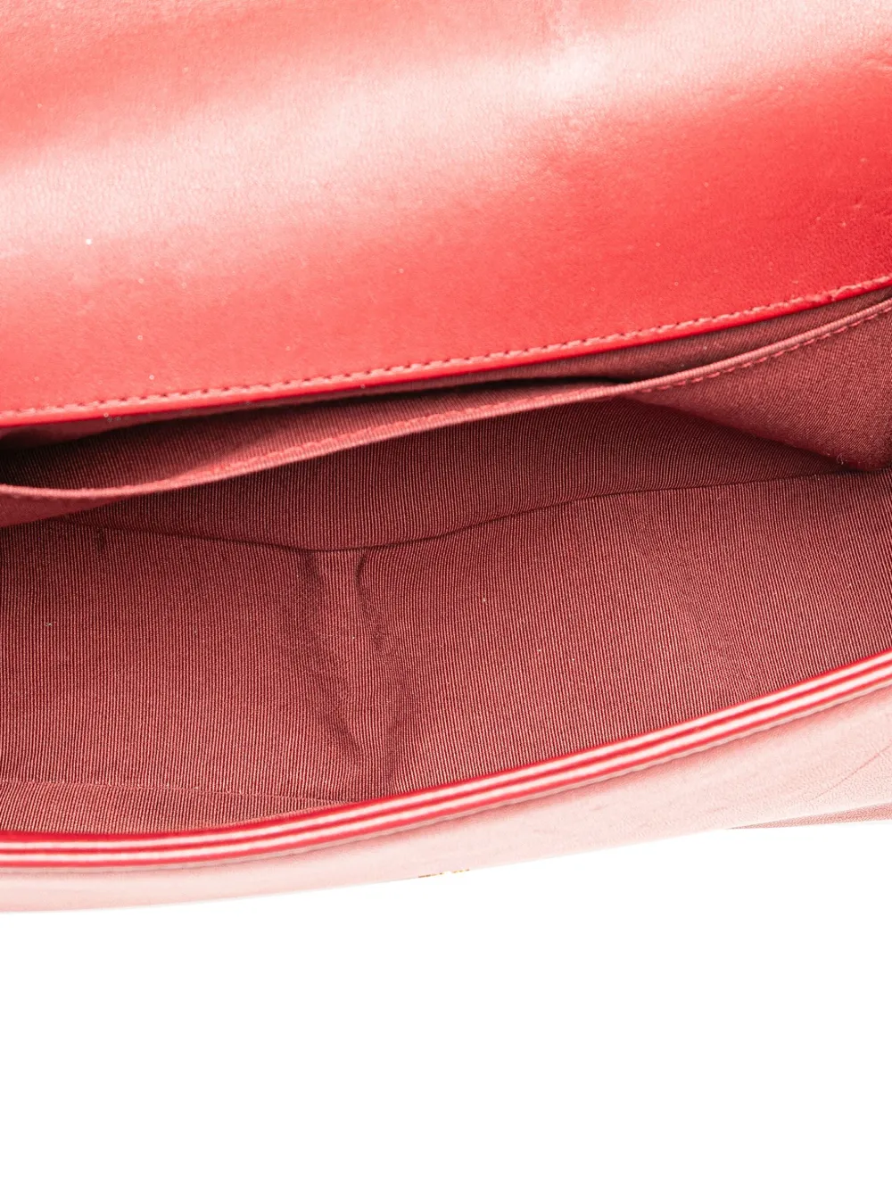 Pre-owned Chanel 2014 Old Medium Lambskin Boy Flap Crossbody Bag In Red