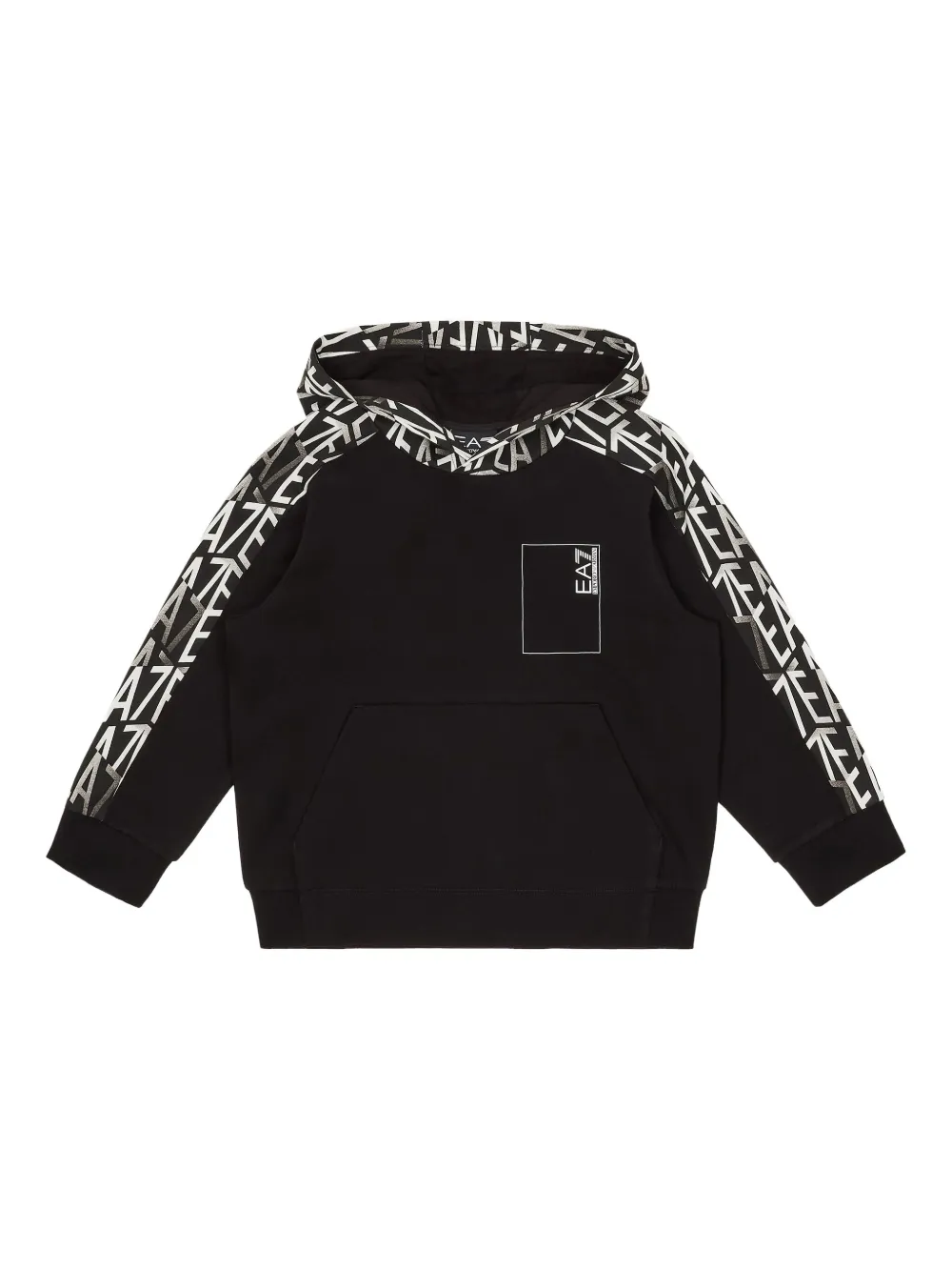 Emporio Ar i Kids Hoodie met logo Zwart