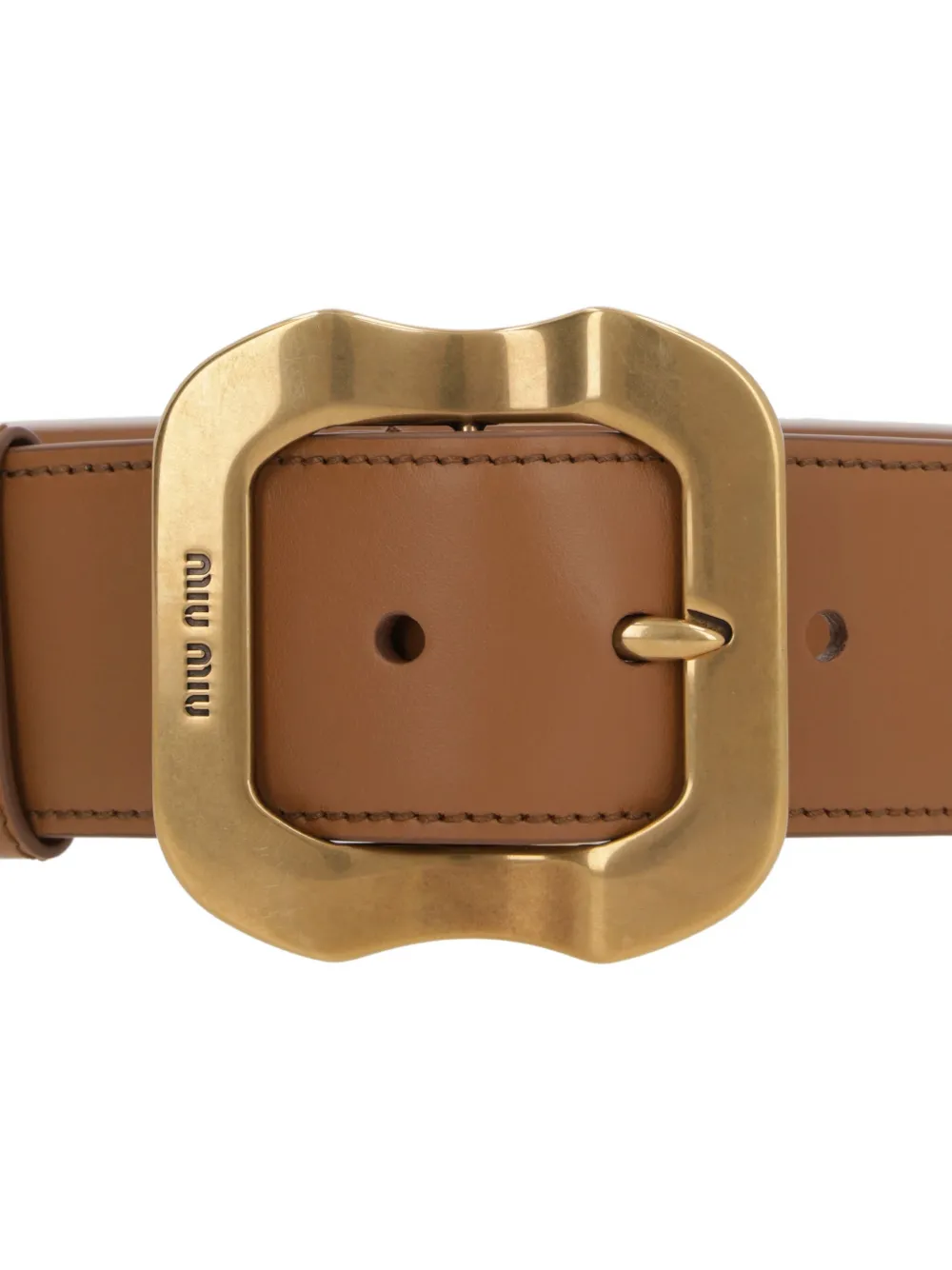 Miu Leren riem Bruin